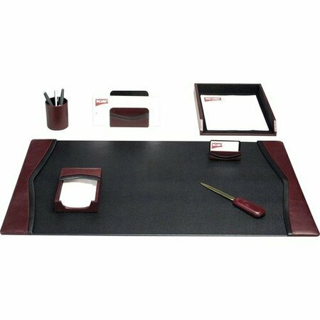 DACASSO Desk Set, w/ Trim, 7 Pc, 34-3/4inx20-3/4inx5-2/5in, BK/BY DACD7004